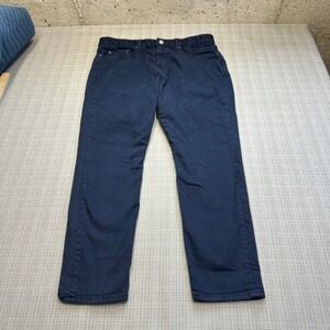 Bonobos Slim Taper Jeans 36x30 Navy Blue Flat Front Stretch Business Casual Pant